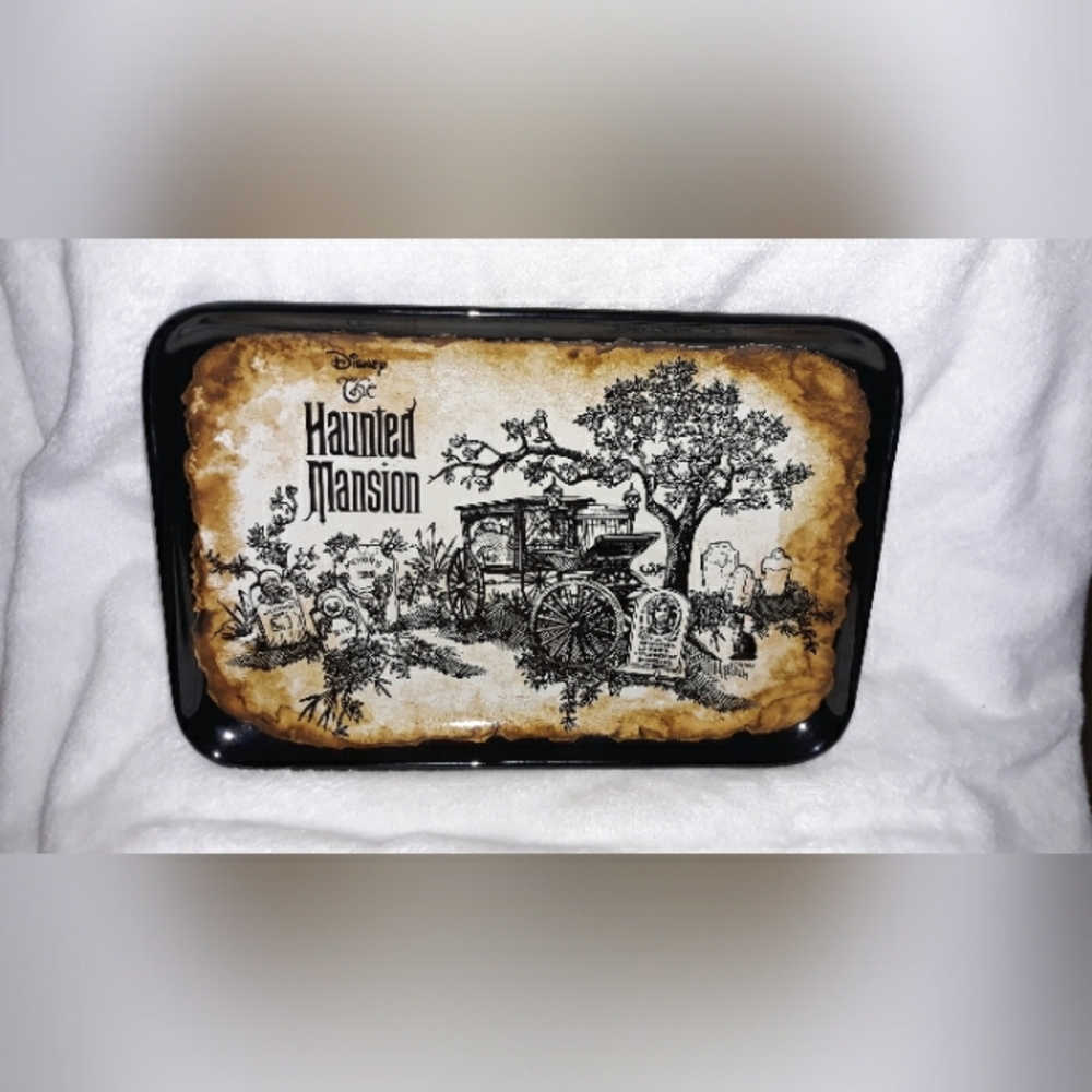 Disney The Haunted Mansion Graveyard Ceramic Tray / Platter / Candy Dish